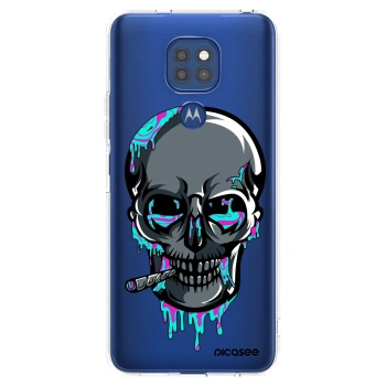 Picasee silikónový prehľadný obal pre Motorola Moto G9 Play - EARTH - Lebka 3.0