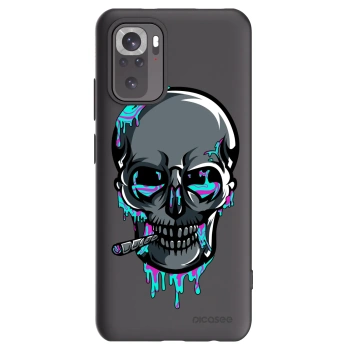 Picasee silikónový čierny obal pre Xiaomi Redmi Note 10 - EARTH - Lebka 3.0