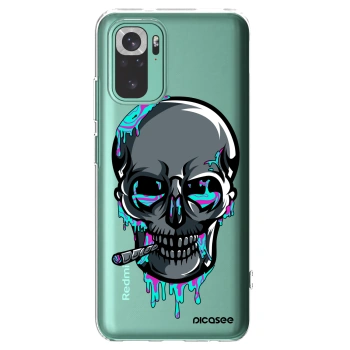 Picasee silikónový prehľadný obal pre Xiaomi Redmi Note 10 Pro - EARTH - Lebka 3.0