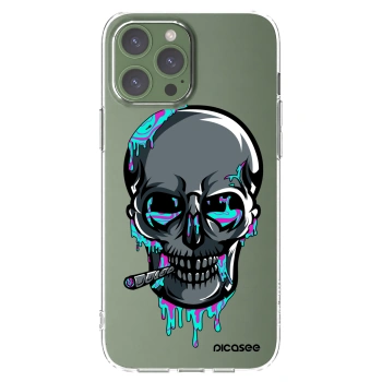 Picasee silikónový prehľadný obal pre Apple iPhone 13 Pro Max - EARTH - Lebka 3.0