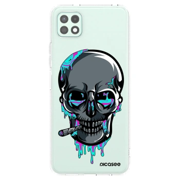 Picasee silikónový prehľadný obal pre Samsung Galaxy A22 A226B 5G - EARTH - Lebka 3.0