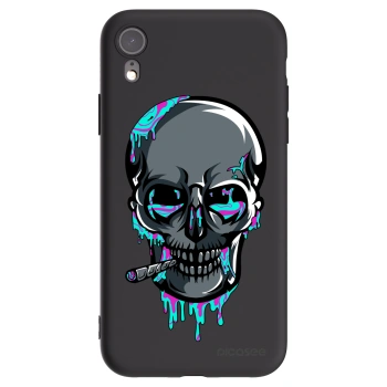 Picasee silikónový čierny obal pre Apple iPhone XR - EARTH - Lebka 3.0