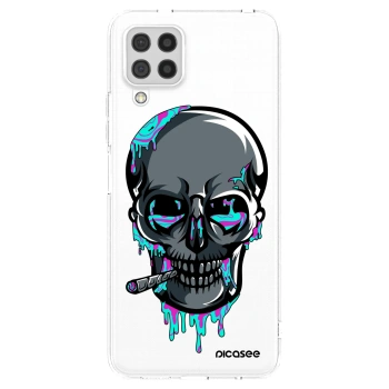 Picasee silikónový prehľadný obal pre Samsung Galaxy A22 A225F 4G - EARTH - Lebka 3.0