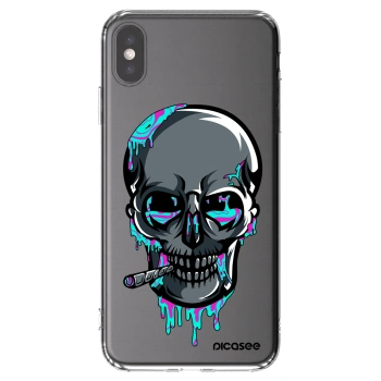 Picasee silikónový prehľadný obal pre Apple iPhone XS Max - EARTH - Lebka 3.0