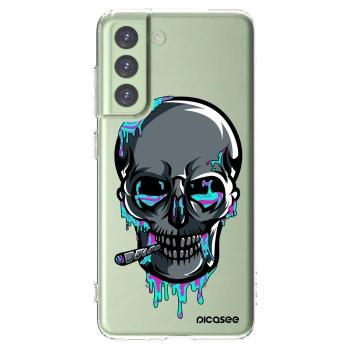 Picasee silikónový prehľadný obal pre Samsung Galaxy S21 FE 5G - EARTH - Lebka 3.0