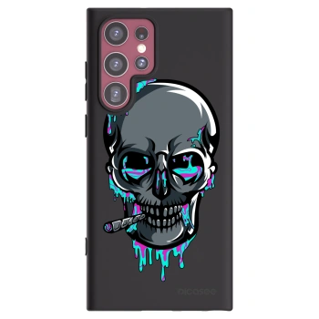 Picasee silikónový čierny obal pre Samsung Galaxy S22 Ultra 5G - EARTH - Lebka 3.0