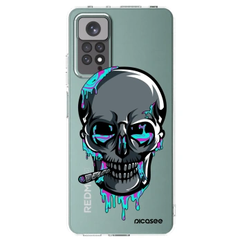 Picasee silikónový prehľadný obal pre Xiaomi Redmi Note 11 - EARTH - Lebka 3.0