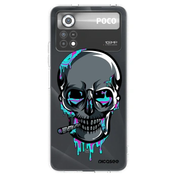 Picasee silikónový prehľadný obal pre Xiaomi Poco X4 Pro 5G - EARTH - Lebka 3.0