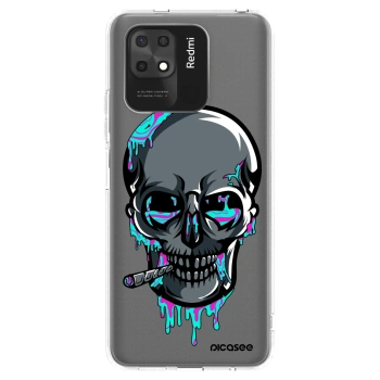 Picasee silikónový prehľadný obal pre Xiaomi Redmi 10C - EARTH - Lebka 3.0
