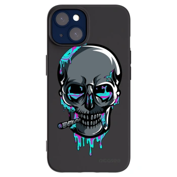 Picasee silikónový čierny obal pre Apple iPhone 14 - EARTH - Lebka 3.0