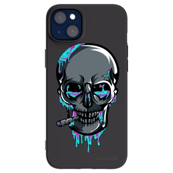 Picasee silikónový čierny obal pre Apple iPhone 14 Plus - EARTH - Lebka 3.0