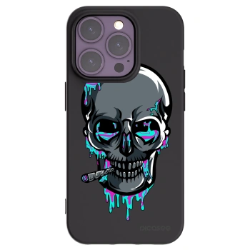 Picasee silikónový čierny obal pre Apple iPhone 14 Pro - EARTH - Lebka 3.0