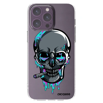 Picasee silikónový prehľadný obal pre Apple iPhone 14 Pro Max - EARTH - Lebka 3.0