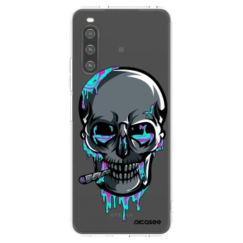 Picasee silikónový prehľadný obal pre Sony Xperia 10 IV 5G - EARTH - Lebka 3.0