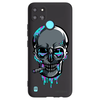 Picasee silikónový čierny obal pre Realme C21Y - EARTH - Lebka 3.0