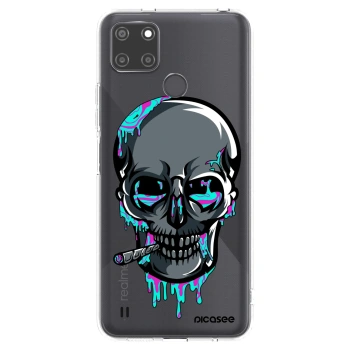 Picasee silikónový prehľadný obal pre Realme C21Y - EARTH - Lebka 3.0