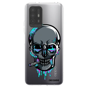 Picasee silikónový prehľadný obal pre OPPO A94 5G - EARTH - Lebka 3.0