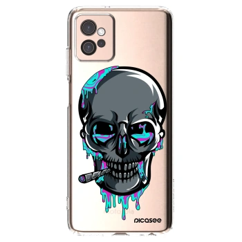 Picasee silikónový prehľadný obal pre Motorola Moto G32 - EARTH - Lebka 3.0