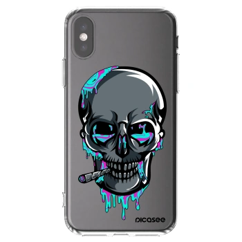 Picasee silikónový prehľadný obal pre Apple iPhone X/XS - EARTH - Lebka 3.0