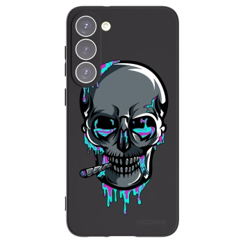 Picasee silikónový čierny obal pre Samsung Galaxy S23+ 5G - EARTH - Lebka 3.0