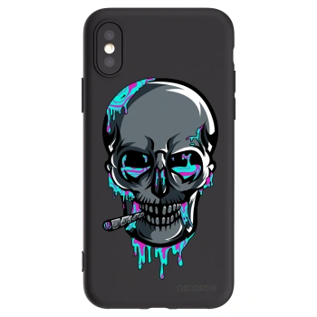 Picasee silikónový čierny obal pre Apple iPhone X/XS - EARTH - Lebka 3.0
