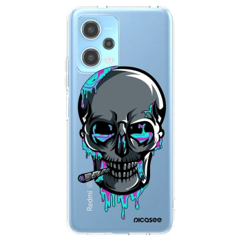 Picasee silikónový prehľadný obal pre Xiaomi Redmi Note 12 5G - EARTH - Lebka 3.0