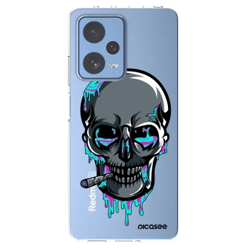 Picasee silikónový prehľadný obal pre Xiaomi Redmi Note 12 Pro 5G - EARTH - Lebka 3.0