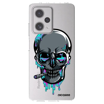 Picasee silikónový prehľadný obal pre Xiaomi Redmi Note 12 Pro+ 5G - EARTH - Lebka 3.0