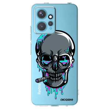Picasee silikónový prehľadný obal pre Xiaomi Redmi Note 12 4G - EARTH - Lebka 3.0