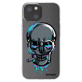 Picasee silikónový prehľadný obal pre Apple iPhone 15 - EARTH - Lebka 3.0