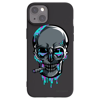 Picasee silikónový čierny obal pre Apple iPhone 15 Plus - EARTH - Lebka 3.0