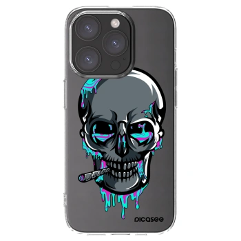 Picasee silikónový prehľadný obal pre Apple iPhone 15 Pro - EARTH - Lebka 3.0