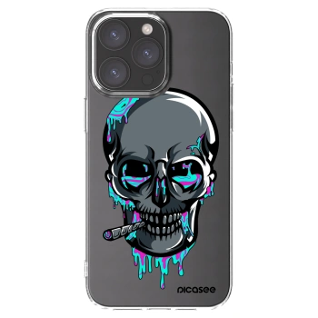 Picasee silikónový prehľadný obal pre Apple iPhone 15 Pro Max - EARTH - Lebka 3.0