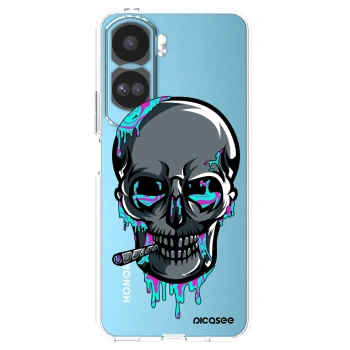 Picasee silikónový prehľadný obal pre Honor 90 Lite 5G - EARTH - Lebka 3.0