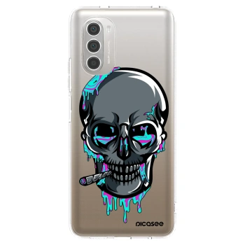 Picasee silikónový prehľadný obal pre Motorola Moto G51 - EARTH - Lebka 3.0