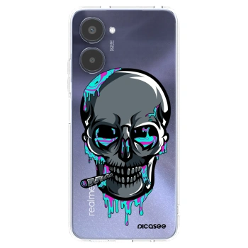 Picasee silikónový prehľadný obal pre Realme 10 4G - EARTH - Lebka 3.0