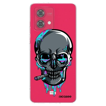 Picasee silikónový prehľadný obal pre Motorola Moto G84 5G - EARTH - Lebka 3.0