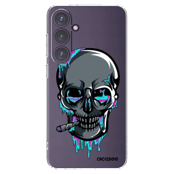 Picasee silikónový prehľadný obal pre Samsung Galaxy S24+ S926B 5G - EARTH - Lebka 3.0