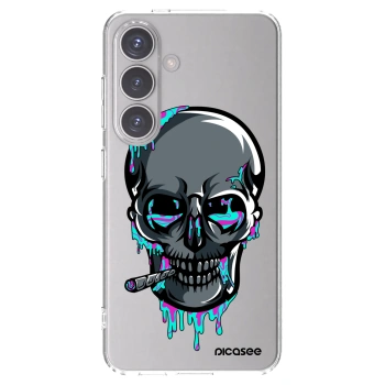 Picasee silikónový prehľadný obal pre Samsung Galaxy S24 S921B 5G - EARTH - Lebka 3.0