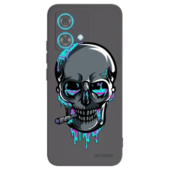 Picasee silikónový čierny obal pre Motorola Edge 40 Neo - EARTH - Lebka 3.0