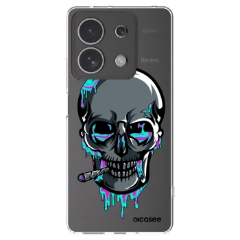 Picasee silikónový prehľadný obal pre Xiaomi Redmi Note 13 4G - EARTH - Lebka 3.0