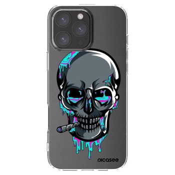 Picasee silikónový prehľadný obal pre Apple iPhone 16 Pro Max - EARTH - Lebka 3.0
