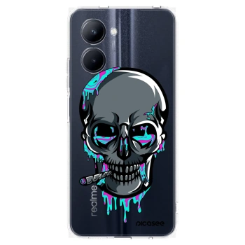 Picasee silikónový prehľadný obal pre Realme C33 (2023) - EARTH - Lebka 3.0
