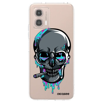 Picasee silikónový prehľadný obal pre Motorola Moto G53 5G - EARTH - Lebka 3.0
