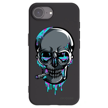 Picasee silikónový čierny obal pre Apple iPhone 16e - EARTH - Lebka 3.0
