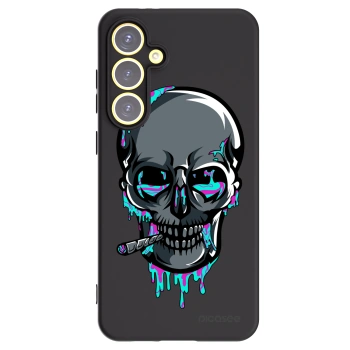 Picasee silikónový čierny obal pre Samsung Galaxy S24 FE S721B - EARTH - Lebka 3.0