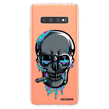 Picasee silikónový prehľadný obal pre Samsung Galaxy S10 Plus G975 - EARTH - Lebka 3.0