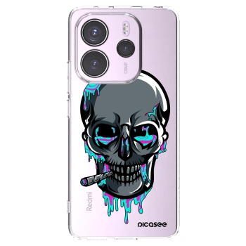 Picasee silikónový prehľadný obal pre Xiaomi Redmi Note 14 4G - EARTH - Lebka 3.0
