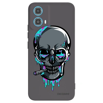 Picasee silikónový čierny obal pre Motorola Moto G34 5G - EARTH - Lebka 3.0
