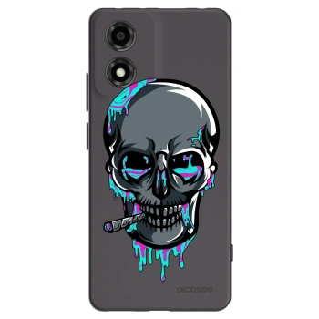 Picasee silikónový čierny obal pre Motorola Moto E14 - EARTH - Lebka 3.0